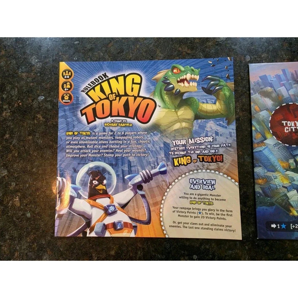 King Of Tokyo Board Game IELLO Richard Garfield 100% Complete